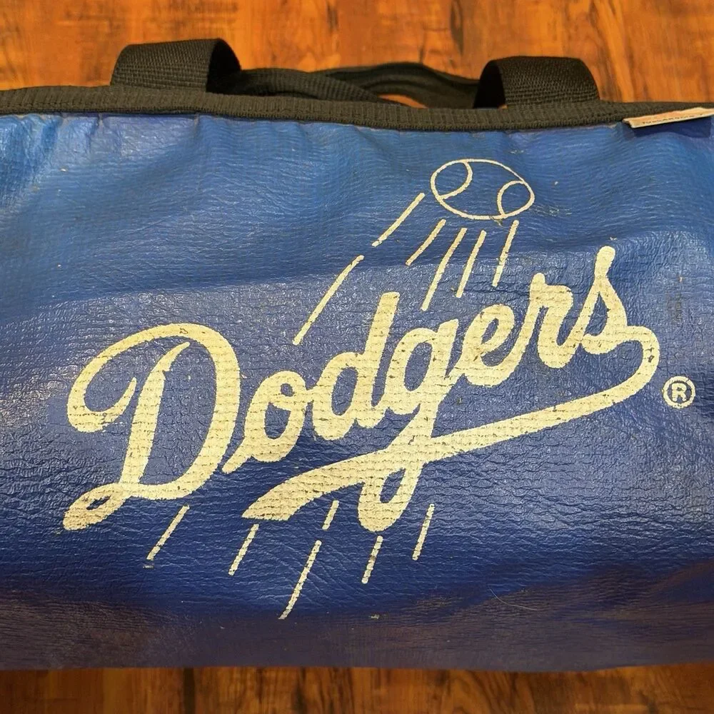 Rare Vintage 1980’s Dodgers Baseball Vinyl Barrel Zip-Up Duffel Bag